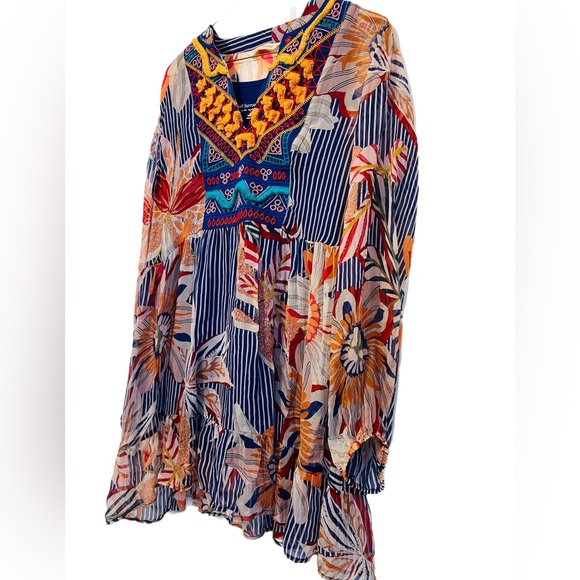 Soft Surroundings Tory Tunic Embroidered Boho Festival Top Size Medium. - Picture 6 of 7